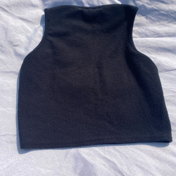 Missguided black ribbed tank top - Picture 4 of 5